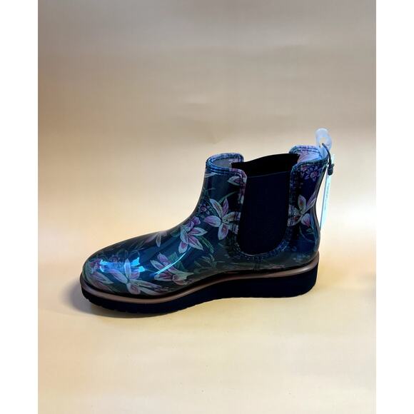 Cougar Kensington Too Chelsea Rain Boot Black Lily Floral Women's Size 6 US - Picture 3 of 7